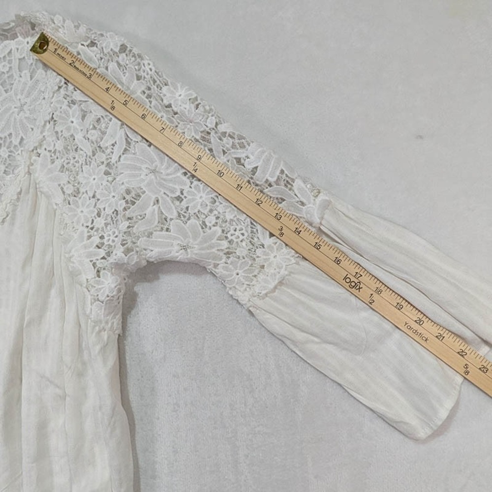 Tunic Cover Up‎ Top Womens S White Lace Fairycore Whimsigoth Cottagecore Boho - Picture 8 of 10